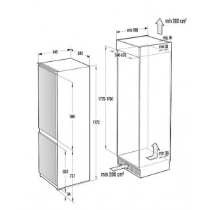 Gorenje RKI4182E1 beépíthető hűtőszekrény