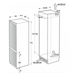 Gorenje NRKI5182A1 beépíthető kombinált hűtőszekrény