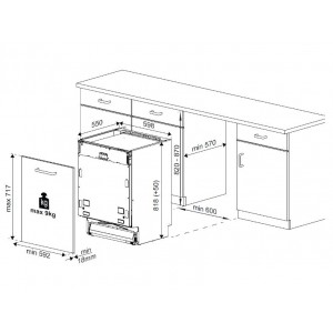 Beko DIN 24310 beépíthető mosogatógép
