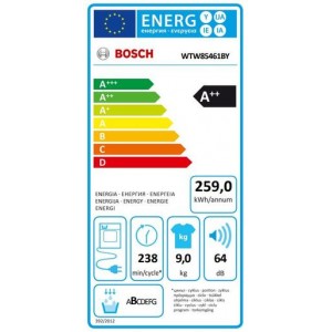 BOSCH WTW85461BY Kondenzációs szárítógép hőszivattyúval