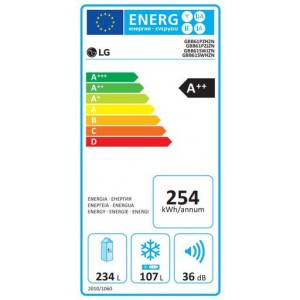 LG GBB61PZJZN Alulfagyasztós kombinált hűtőszekrény