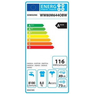 Samsung WW80M644OBW/LE Elöltöltős mosógép