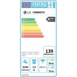 LG F2WN6S7S1 Elöltöltős gőzmosógép AI DD szövetlágyság érzékelő rendszerrel