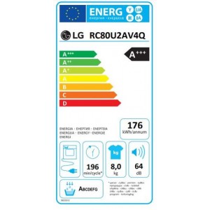 LG RC80U2AV4Q Hőszivattyús szárítógép