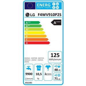 LG F4WV910P2S Elöltöltős gőzmosógép
