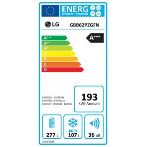 LG GBB62PZGFN Alulfagyasztós hűtőszekrény