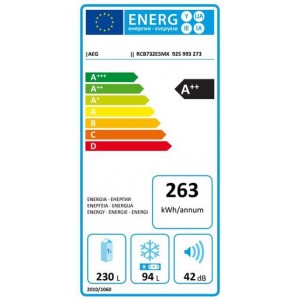 AEG RCB732E5MX Alulfagyasztós kombinált hűtőszekrény