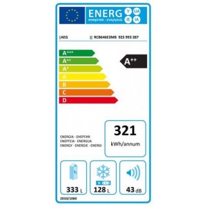 AEG RCB646E3MB Alulfagyasztós kombinált hűtőszekrény