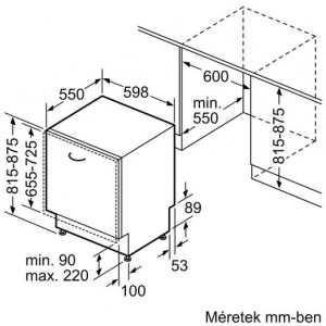 Bosch SBH4HCX48E Beépíthető integrált mosogatógép