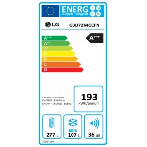 LG GBB72MCEFN Alulfagyasztós hűtőszekrény