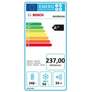 Bosch KGV39VLEAS Alulfaygasztós kombinált hűtőszekrény