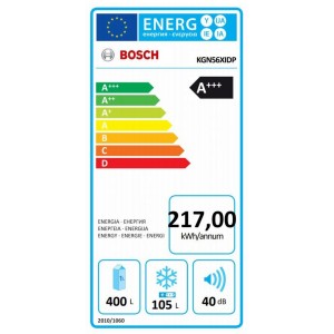 Bosch KGN56XIDP Alulfagyasztós kombinált hűtőszekrény