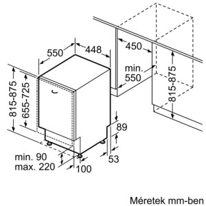 Bosch SPV4XMX16E Beépíthető mosogatógép