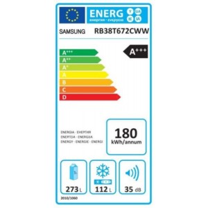 Samsung RB38T672CWW/EF Alulfagyasztós kombinált hűtőszekrény