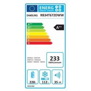 Samsung RB34T672DWW/EF Alulfagyasztós kombinált hűtőszekrény