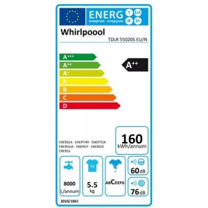 Whirlpool TDLR 55020S EU/N Felültöltős mosógép