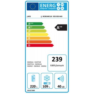 AEG RCB534E1LX Alulfagyasztós kombinált hűtőszekrény