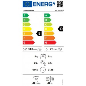 LG F4DN408S0 Gőz mosó-szárítógép