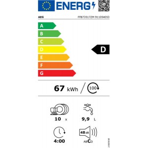 AEG FFB73517ZM Keskeny mosogatógép