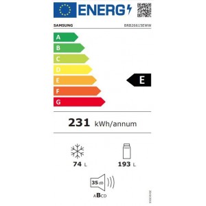 Samsung BRB26615EWW/EF Beépíthető alulfagyasztós hűtőszekrény