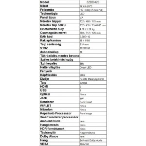 TCL 32DD420 LED TV