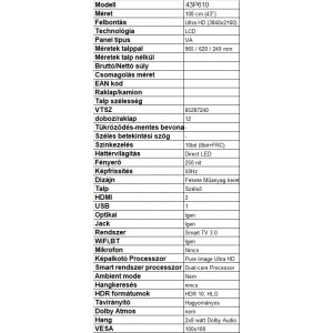 TCL 43P610 43" 4K Smart TV