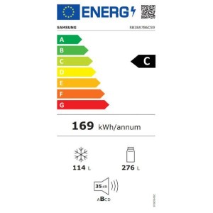 Samsung RB38A7B6CS9/EF Alulfagyasztós kombinált hűtőszekrény