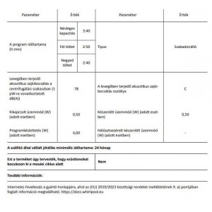 Whirlpool EFFD 9458 BV HU elöltöltős mosógép