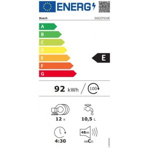 Bosch SGI2ITS33E Félig beépíthető mosogatógép