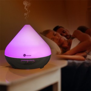 Taotronics TT-AD002 sötétbarna fa mintázatú ultrahangos illóolaj párásító LED fénnyel 