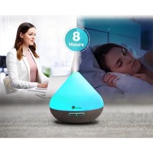 Taotronics TT-AD002 sötétbarna fa mintázatú ultrahangos illóolaj párásító LED fénnyel 