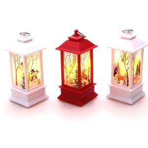 Iris Karácsonyi Mikulás mintás 13x5,3x5,3cm LED-es piros lámpás 
