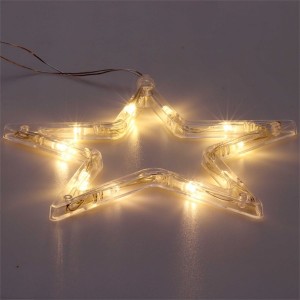 Iris Csillag alakú 18x18cm/meleg fehér LED-es tapadókorongos fénydekoráció 