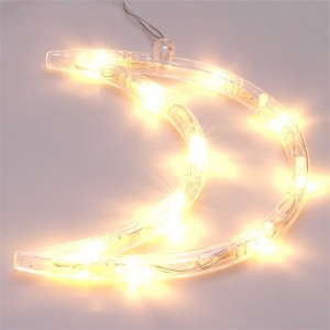 Iris Hold alakú 15x19cm/meleg fehér LED-es tapadókorongos fénydekoráció 
