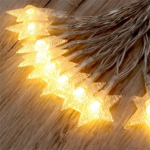 Iris Csillag alakú fix fényű/3m/meleg fehér/20db LED-es/3xAA elemes fénydekoráció 