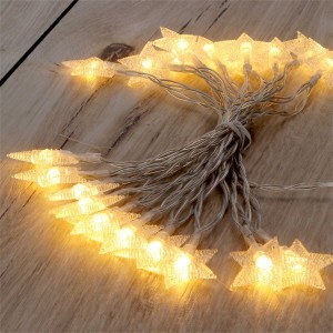 Iris Csillag alakú fix fényű/3m/meleg fehér/10db LED-es USB-s fénydekoráció 