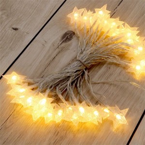 Iris Csillag alakú fix fényű/6m/meleg fehér/40db LED-es USB-s fénydekoráció 