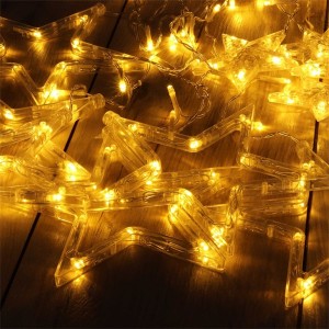 Iris Csillag alakú fix fényű/2,5m/meleg fehér/12db LED-es USB-s fénydekoráció 