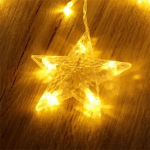 Iris Csillag alakú fix fényű/2,5m/távirányítós/meleg fehér/12db LED-es USB-s fénydekoráció 