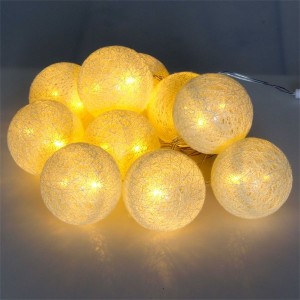 Iris Gömb alakú 6cm/színes fonott/1,5m/meleg fehér/10db LED-es/USB-s fénydekoráció 