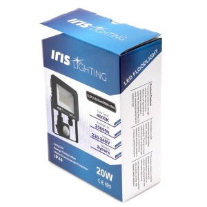 Iris Lighting Z plus 10824684 20W 4000K 1600lm mozgásérzékelős LED reflektor 