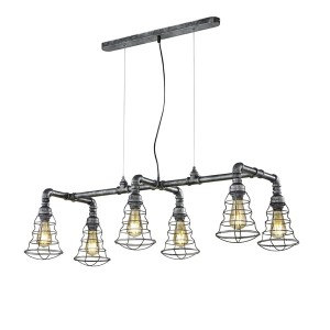 TRIO 307000688 GOTHAM 6 x E27 antik ezüst többágú függeszték 