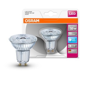 Osram Star PAR16 üveg ház/4,3W/350lm/4000K/GU10/230V/36fok/81lm/W LED spot izzó 