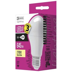 Emos ZQ5130 CLASSIC A60 8W E27 645 lumen meleg fehér LED izzó 