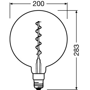 Osram Vintage átlátszó üveg búra/5W/300lm/2000K/E27 LED gömb izzó 