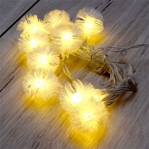 Zúzmara alakú 3cm/1,5m/meleg fehér/10db LED-es/2xAA elemes fénydekoráció 