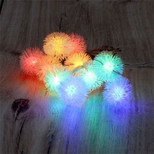 Zúzmara alakú 3cm/1,5m/több színű/10db LED-es/2xAA elemes fénydekoráció 
