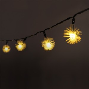 Zúzmara alakú 3cm/5m/IPX3 szabványos/meleg fehér/20db LED-es/napelemes fénydekoráció 