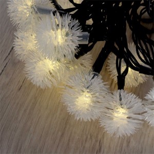 Zúzmara alakú 3cm/6m/IPX3 szabványos/meleg fehér/30db LED-es/napelemes fénydekoráció 
