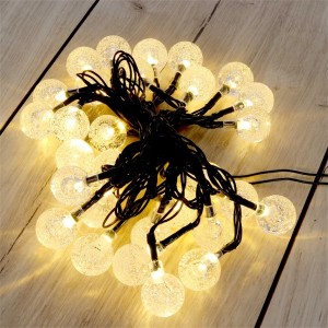 Iris Buborékgömb alakú 23mm/8 programos/6,5m/IPX3 szabványos/meleg fehér/30db LED-es/napelemes fénydekoráció 